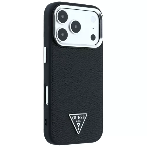 Guess - Grained Triangle Logo MagSafe (GUHMP18LPGSMTLSK) - iPhone 18 Pro / iPhone 17 Pro - Black