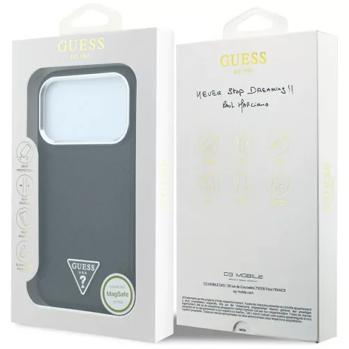 Guess - Grained Triangle Logo MagSafe (GUHMP18LPGSMTLSK) - iPhone 18 Pro / iPhone 17 Pro - Black