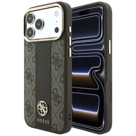   Guess - Leather 4G Stripe Round Classic Logo MagSafe (GUHMP18X6P4G4RCW) - iPhone 18 Pro Max / iPhone 17 Pro Max - Brown