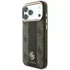 Guess - Leather 4G Stripe Round Classic Logo MagSafe (GUHMP18X6P4G4RCW) - iPhone 18 Pro Max / iPhone 17 Pro Max - Brown