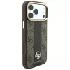 Guess - Leather 4G Stripe Round Classic Logo MagSafe (GUHMP18X6P4G4RCW) - iPhone 18 Pro Max / iPhone 17 Pro Max - Brown