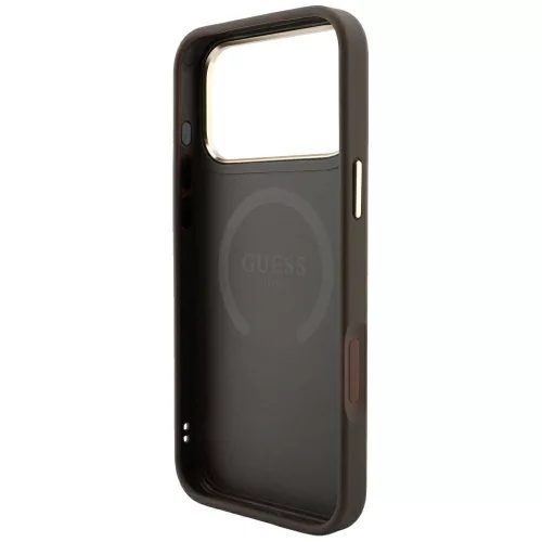 Guess - Leather 4G Stripe Round Classic Logo MagSafe (GUHMP18X6P4G4RCW) - iPhone 18 Pro Max / iPhone 17 Pro Max - Brown