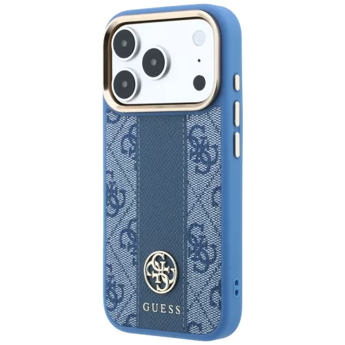 Guess - Leather 4G Stripe Round Classic Logo MagSafe (GUHMP18X6P4G4RCB) - iPhone 18 Pro Max / iPhone 17 Pro Max - Blue