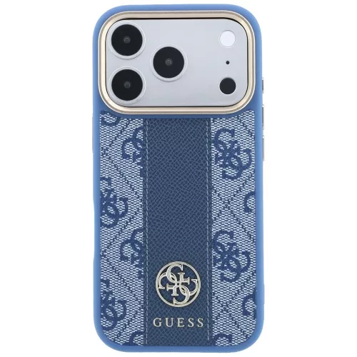Guess - Leather 4G Stripe Round Classic Logo MagSafe (GUHMP18X6P4G4RCB) - iPhone 18 Pro Max / iPhone 17 Pro Max - Blue