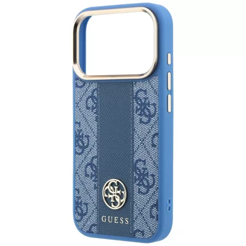 Guess - Leather 4G Stripe Round Classic Logo MagSafe (GUHMP18X6P4G4RCB) - iPhone 18 Pro Max / iPhone 17 Pro Max - Blue
