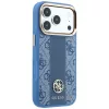 Guess - Leather 4G Stripe Round Classic Logo MagSafe (GUHMP18L6P4G4RCB) - iPhone 18 Pro / iPhone 17 Pro - Blue