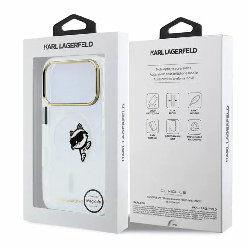 Karl Lagerfeld - IML Peekaboo Print and Metal Frame MagSafe (KLHMP18L6HCPSCT) - iPhone 18 Pro / iPhone 17 Pro - Transparent