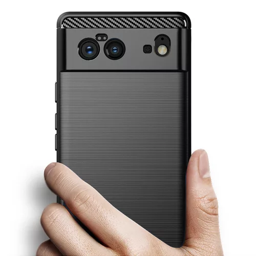 Techsuit - Carbon szilikon tok - Google Pixel 6 - Fekete