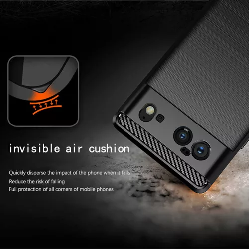 Techsuit - Carbon szilikon tok - Google Pixel 6 - Fekete