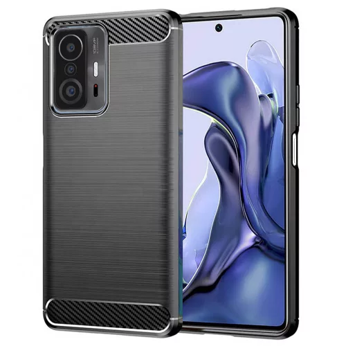 Techsuit - Carbon szilikon tok - Xiaomi 11T / 11T Pro - Fekete