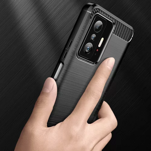 Techsuit - Carbon szilikon tok - Xiaomi 11T / 11T Pro - Fekete