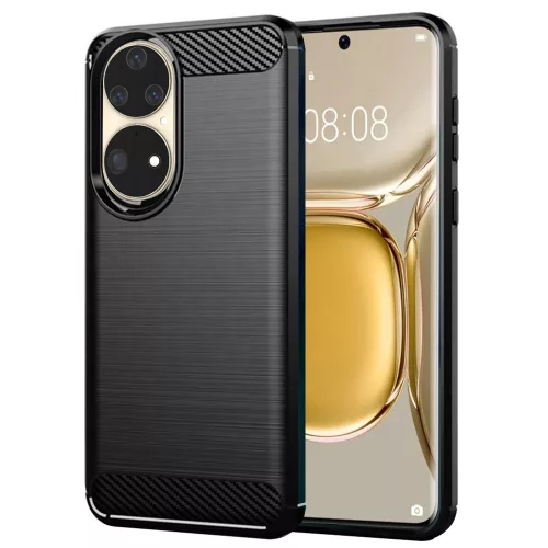 Techsuit - Carbon szilikon tok - Huawei P50 Pro - Fekete
