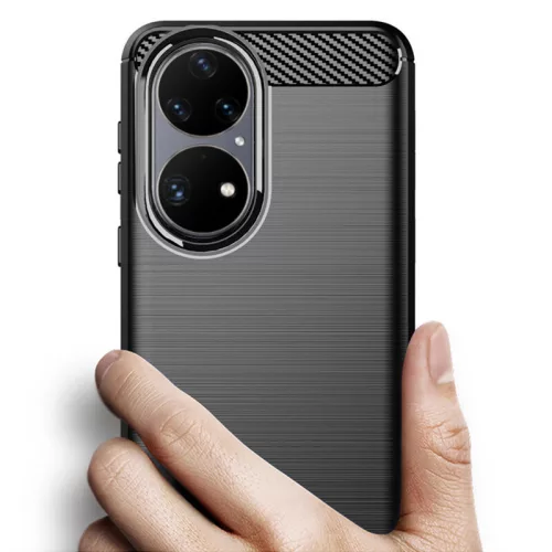 Techsuit - Carbon szilikon tok - Huawei P50 Pro - Fekete