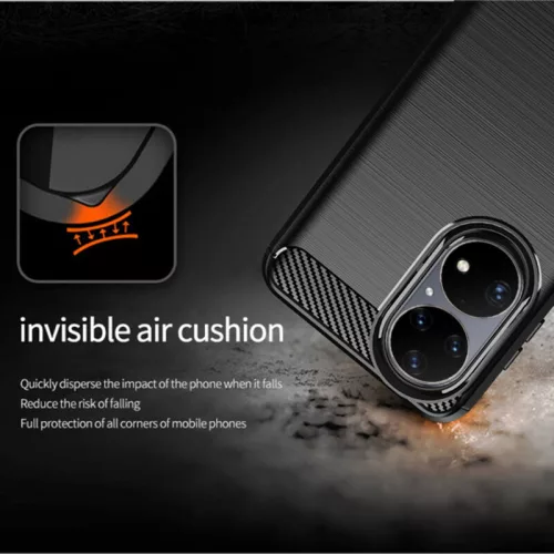 Techsuit - Carbon szilikon tok - Huawei P50 Pro - Fekete