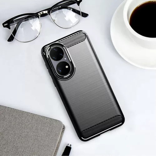 Techsuit - Carbon szilikon tok - Huawei P50 Pro - Fekete