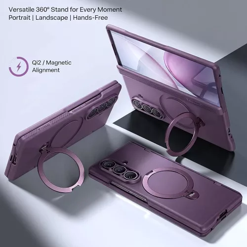 Torras - Ostand Q3 Spin Series - Samsung Galaxy Z Fold8 Ultra - Purple