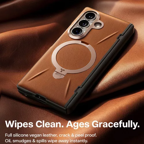 Torras - QPRO Leather Series - Samsung Galaxy Z Fold8 Ultra - Brown
