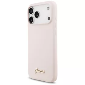   Guess - Silicone Script Metal Logo MagSafe (GUHMP18XSMBSLP) - iPhone 18 Pro Max / iPhone 17 Pro Max - Pink