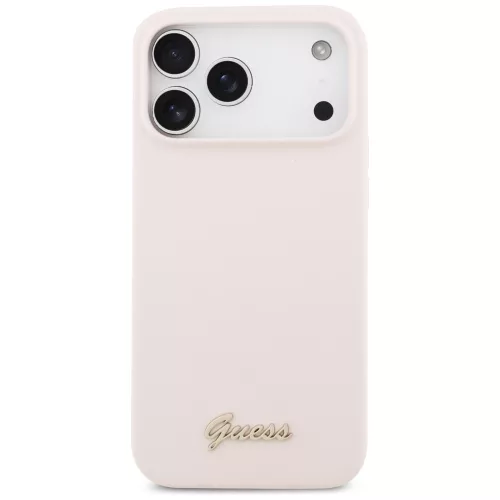 Guess - Silicone Script Metal Logo MagSafe (GUHMP18XSMBSLP) - iPhone 18 Pro Max / iPhone 17 Pro Max - Pink