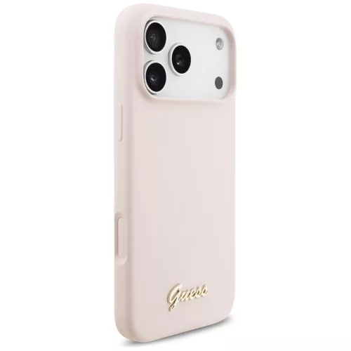 Guess - Silicone Script Metal Logo MagSafe (GUHMP18XSMBSLP) - iPhone 18 Pro Max / iPhone 17 Pro Max - Pink