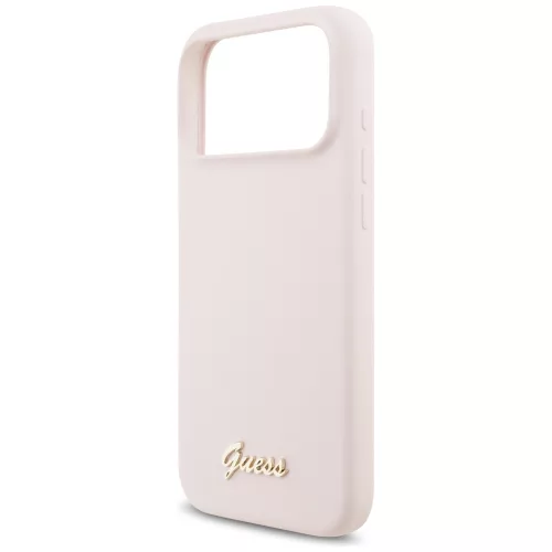 Guess - Silicone Script Metal Logo MagSafe (GUHMP18XSMBSLP) - iPhone 18 Pro Max / iPhone 17 Pro Max - Pink