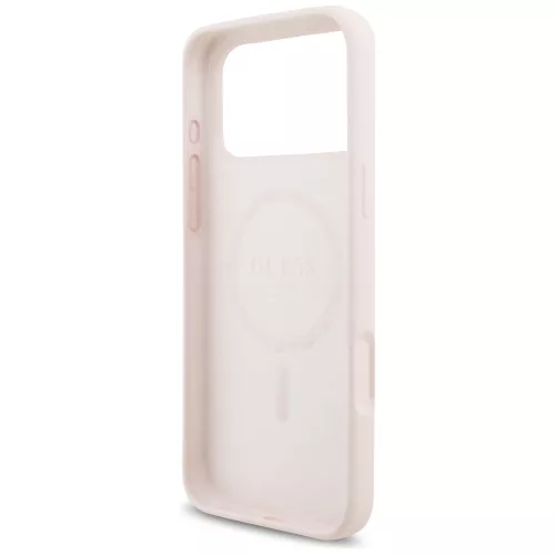 Guess - Silicone Script Metal Logo MagSafe (GUHMP18XSMBSLP) - iPhone 18 Pro Max / iPhone 17 Pro Max - Pink