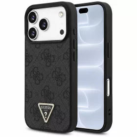   Guess - Leather 4G Triangle Strass MagSafe (GUHMP18LP4TDPLK) - iPhone 18 Pro / iPhone 17 Pro - Black