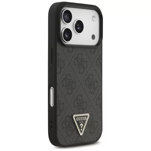 Guess - Leather 4G Triangle Strass MagSafe (GUHMP18LP4TDPLK) - iPhone 18 Pro / iPhone 17 Pro - Black