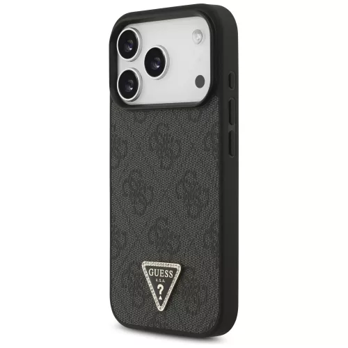 Guess - Leather 4G Triangle Strass MagSafe (GUHMP18LP4TDPLK) - iPhone 18 Pro / iPhone 17 Pro - Black
