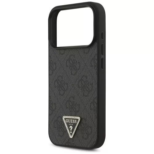 Guess - Leather 4G Triangle Strass MagSafe (GUHMP18LP4TDPLK) - iPhone 18 Pro / iPhone 17 Pro - Black