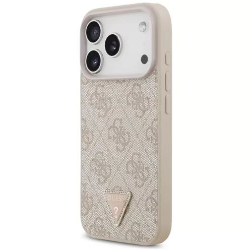 Guess - Leather 4G Triangle Strass MagSafe (GUHMP18LP4TDPP) - iPhone 18 Pro / iPhone 17 Pro - Pink