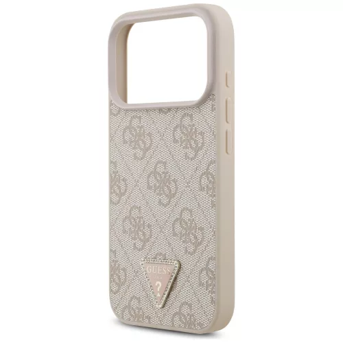 Guess - Leather 4G Triangle Strass MagSafe (GUHMP18LP4TDPP) - iPhone 18 Pro / iPhone 17 Pro - Pink