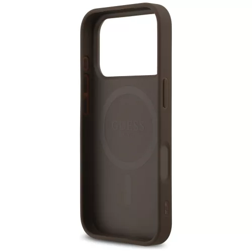 Guess - Leather 4G Triangle Strass MagSafe (GUHMP18LP4TDPW) - iPhone 18 Pro / iPhone 17 Pro - Brown