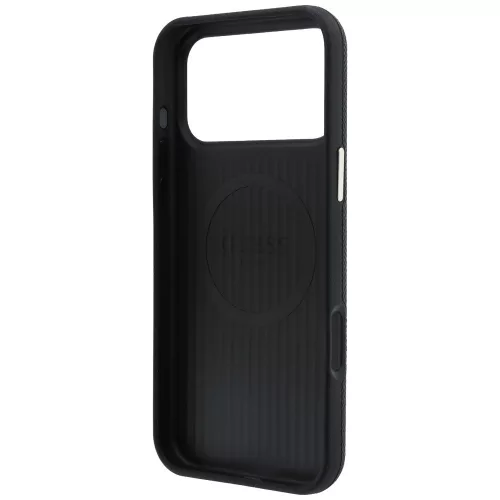 Guess - Grained Leather Round Strass Logo MagSafe (GUHMP18X6PSRMDEK) - iPhone 18 Pro Max / iPhone 17 Pro Max - Black