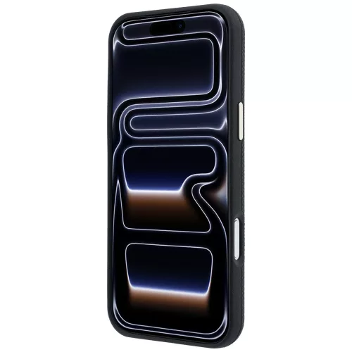 Guess - Grained Leather Round Strass Logo MagSafe (GUHMP18X6PSRMDEK) - iPhone 18 Pro Max / iPhone 17 Pro Max - Black