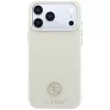 Guess - Grained Leather Round Strass Logo MagSafe (GUHMP18X6PSRMDEE) - iPhone 18 Pro Max / iPhone 17 Pro Max - Beige