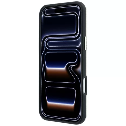 Guess - Grained Leather Round Strass Logo MagSafe (GUHMP18L6PSRMDEE) - iPhone 18 Pro / iPhone 17 Pro - Beige