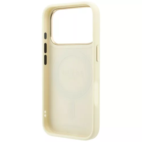 Guess - Grained Leather Ring Stand 360 Classic MagSafe (GUHMP18X6PSGRSCLE) - iPhone 18 Pro Max / iPhone 17 Pro Max - Beige