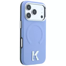   Karl Lagerfeld - Grained Leather Embossed Ring MagSafe (KLHMP18L6PWBKECB) - iPhone 18 Pro / iPhone 17 Pro - Light Blue