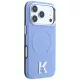 Karl Lagerfeld - Grained Leather Embossed Ring MagSafe (KLHMP18L6PWBKECB) - iPhone 18 Pro / iPhone 17 Pro - Light Blue