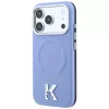 Karl Lagerfeld - Grained Leather Embossed Ring MagSafe (KLHMP18L6PWBKECB) - iPhone 18 Pro / iPhone 17 Pro - Light Blue