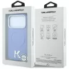 Karl Lagerfeld - Grained Leather Embossed Ring MagSafe (KLHMP18L6PWBKECB) - iPhone 18 Pro / iPhone 17 Pro - Light Blue