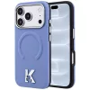Karl Lagerfeld - Grained Leather Embossed Ring MagSafe (KLHMP18L6PWBKECB) - iPhone 18 Pro / iPhone 17 Pro - Light Blue