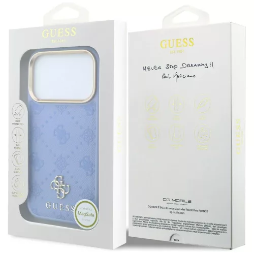 Guess - Peony 4G Small Logo MagSafe (GUHMP18X6PGS4NPB) - iPhone 18 Pro Max / iPhone 17 Pro Max - Light Blue