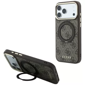   Guess - Ring Stand 360 4G Leather Classic Logo MagSafe (GUHMP18L6PS4RSCLW) - iPhone 18 Pro / iPhone 17 Pro - Brown