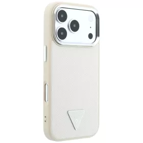   Guess - Grained Triangle Logo MagSafe (GUHMP18LPGSMTLSE) - iPhone 18 Pro / iPhone 17 Pro - Beige