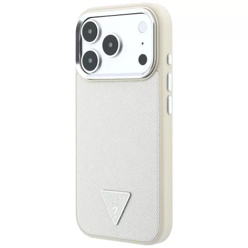 Guess - Grained Triangle Logo MagSafe (GUHMP18LPGSMTLSE) - iPhone 18 Pro / iPhone 17 Pro - Beige