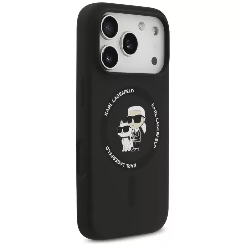 Karl Lagerfeld - Silicone KC Body Ring MagSafe (KLHMP18LSCMKCRHK) - iPhone 18 Pro / iPhone 17 Pro - Black