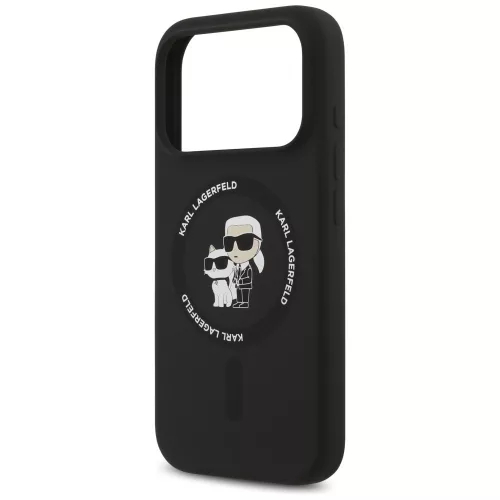 Karl Lagerfeld - Silicone KC Body Ring MagSafe (KLHMP18LSCMKCRHK) - iPhone 18 Pro / iPhone 17 Pro - Black
