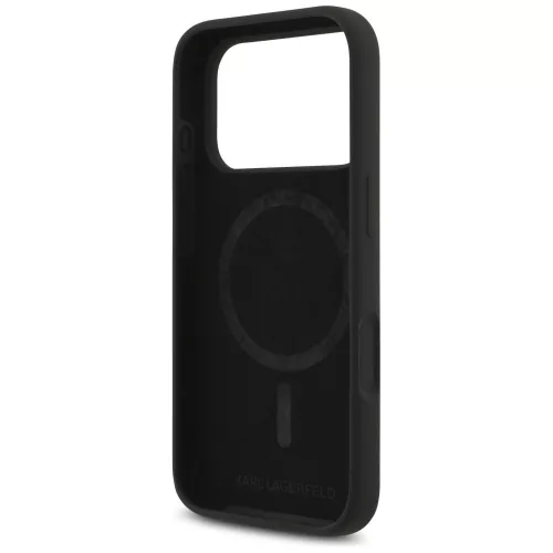 Karl Lagerfeld - Silicone KC Body Ring MagSafe (KLHMP18LSCMKCRHK) - iPhone 18 Pro / iPhone 17 Pro - Black